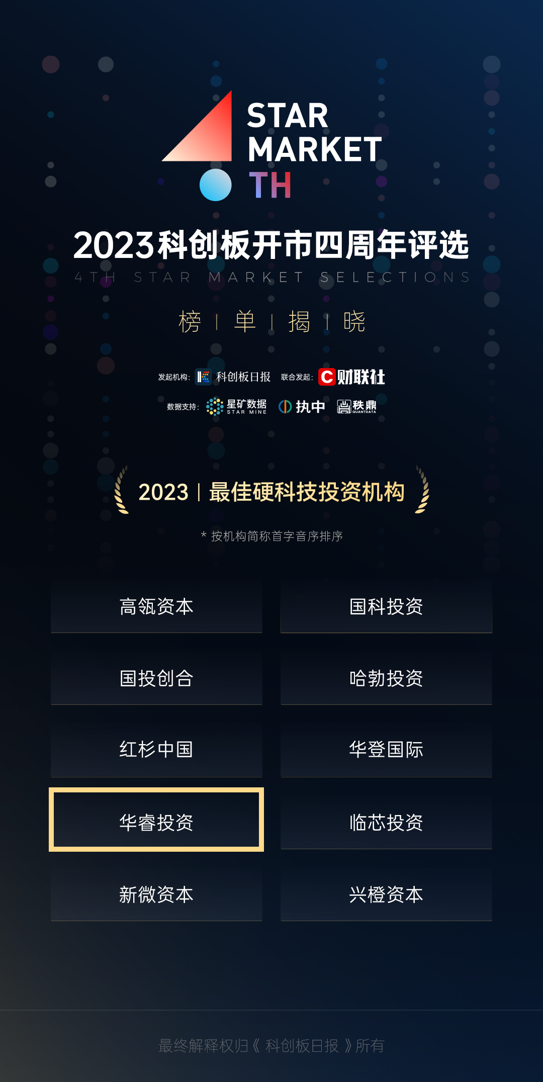 金联好声音  华睿投资荣登科创板“2023十佳”硬科技投资机构榜单 (1).png